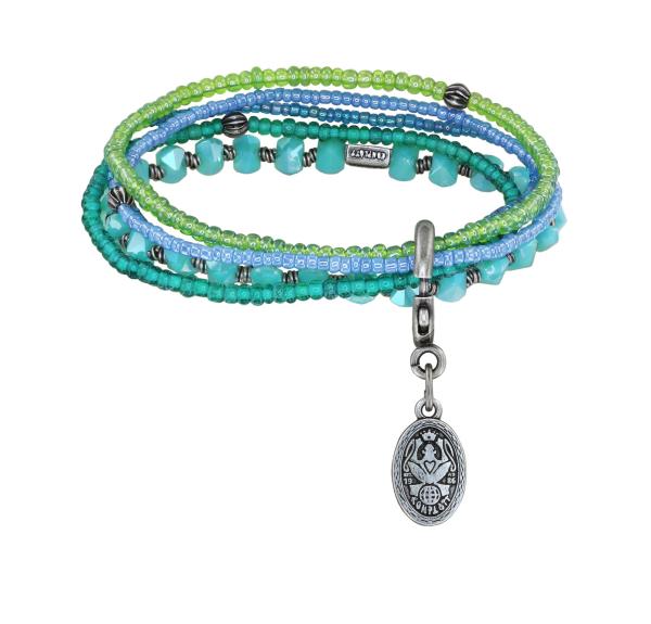 Blau/grün - Petit Glamour d'Afrique - Armband von Konplott